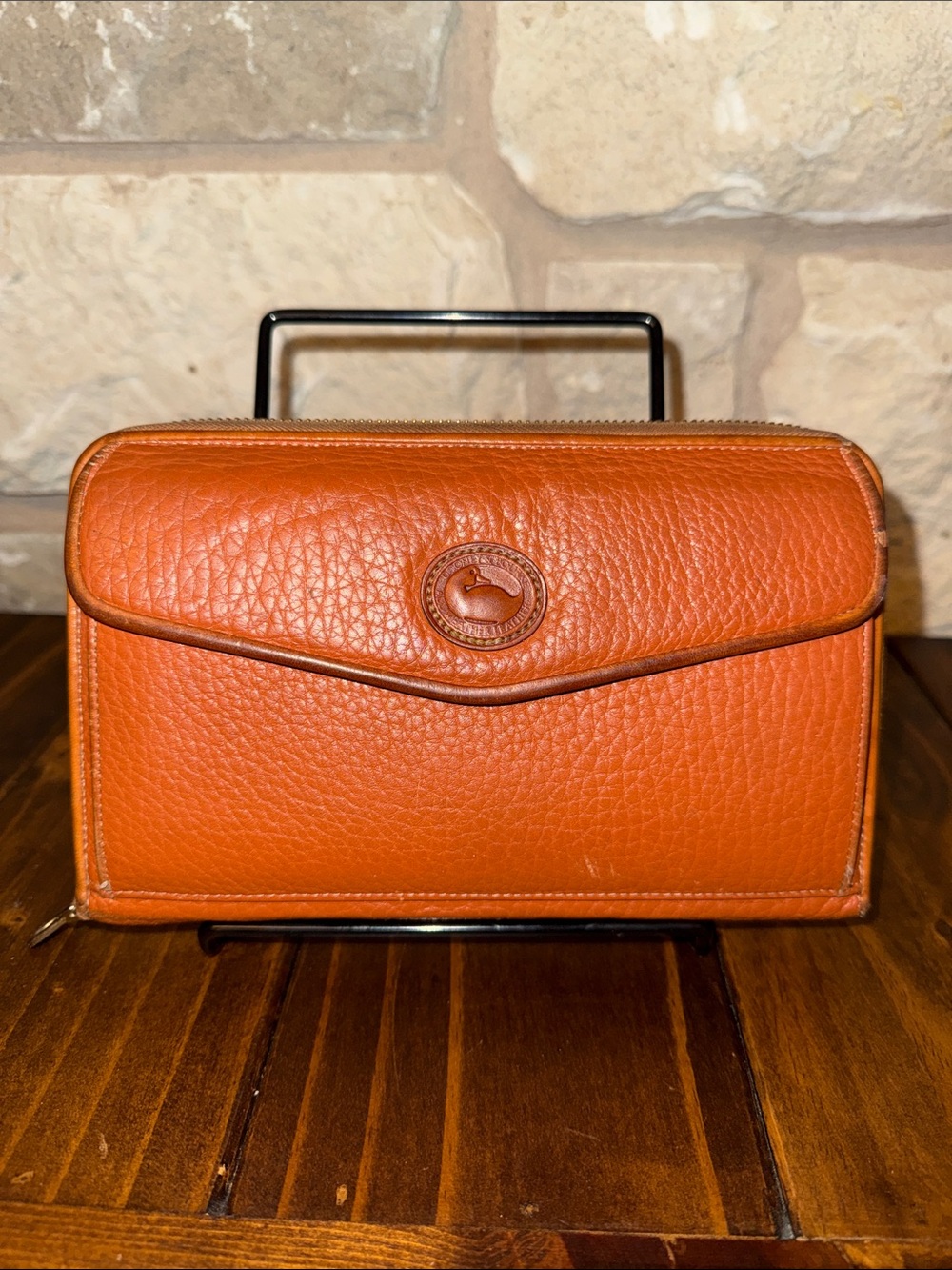 Dooney & Bourke vintage British Tan Large Zip-Along wallet